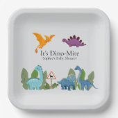 Dinosaurs Baby Shower Paper Plate ペーパープレート (正面)