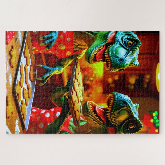 Dinosaurs baking gingerbread cookies ジグソーパズル (横)