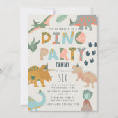Dinosaurs Boho Dino Party Animals Birthday 招待状 (正面)
