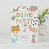 Dinosaurs Boho Dino Party Animals Birthday 招待状 (スタンド正面)