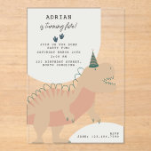 Dinosaurs Boho Prehistoric Party Animals Birthday アクリル招待状 (正面)
