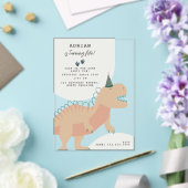 Dinosaurs Boho Prehistoric Party Animals Birthday アクリル招待状 (インサイチュ (ウェディング))