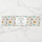 Dinosaurs Boho Prehistoric Party Animals Birthday ペットボトルラベル (シングルラベル)