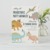 Dinosaurs Boho Prehistoric Party Animals Birthday 招待状 (スタンド正面)