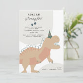 Dinosaurs Boho Prehistoric Party Animals Birthday 招待状 (スタンド正面)