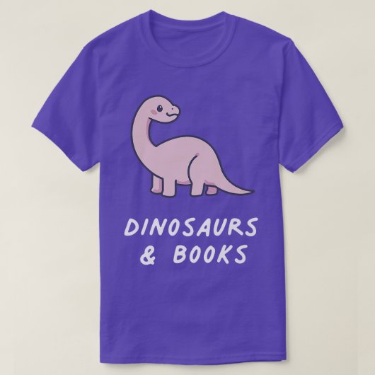 Dinosaurs & Books Kawaii Lover Anime Pastel Goth A Tシャツ (デザイン正面)