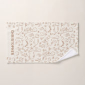 Dinosaurs Boy Name Dino Cute Jungle Boho Beige バスタオルセット (ハンドタオル)