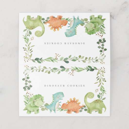 Dinosaurs Buffet Food Labels プレイスカード (外部開封)