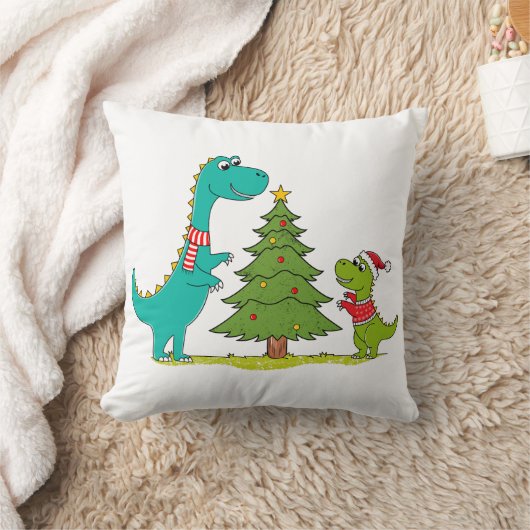 Dinosaurs Christmas クッション (ブランケット)