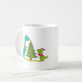 Dinosaurs Christmas Celebrating コーヒーマグカップ (正面左)