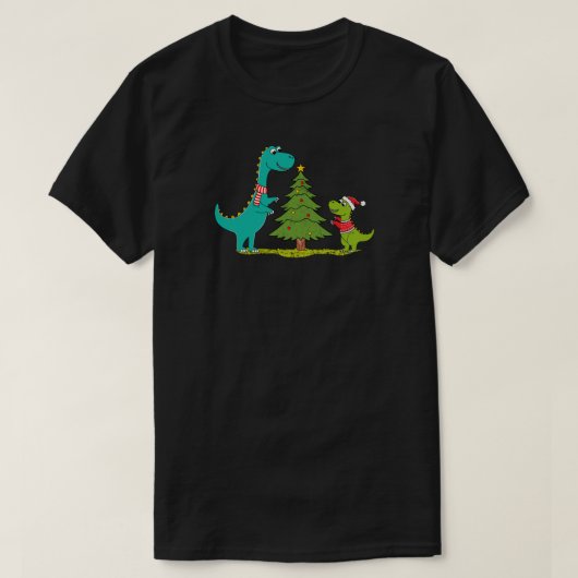 Dinosaurs Christmas Celebrating Tシャツ (デザイン正面)