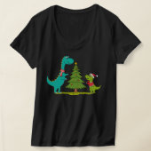 Dinosaurs Christmas Celebrating Tシャツ (レイダウン)