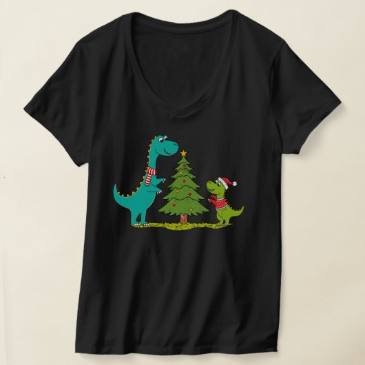 Dinosaurs Christmas Celebrating Tシャツ (レイダウン)
