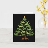 Dinosaurs Christmas Kids Christmas Tree Funny Love カード (黄色い花)