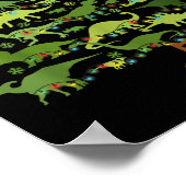 Dinosaurs Christmas Kids Christmas Tree Funny Love ポスター (角)