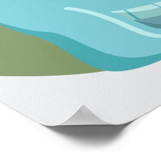 Dinosaurs Crossing, Pterodactyl, Welcome Sign ポスター (角)