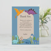 Dinosaurs Crossing, T-rex Baby Shower サンキューカード (スタンド正面)