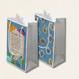 Dinosaurs Crossing, T-rex Baby Shower スモールペーパーバッグ