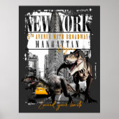 Dinosaurs in Manhattan NYC ポスター (正面)