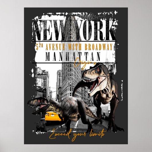 Dinosaurs in Manhattan NYC ポスター (正面)