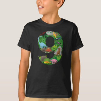 Dinosaurs Jungle Scene ninth Birthday number nine Tシャツ