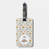 Dinosaurs Kids Boho Dinosaur Custom Name ラゲッジタグ (裏面縦)
