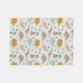 Dinosaurs Kids Hand Drawn Boho Dinosaur Bedroom フリースブランケット (正面(横))