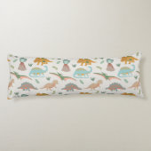 Dinosaurs Kids Hand Drawn Boho Dinosaur Bedroom ボディピロー (裏面)