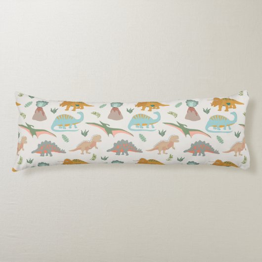 Dinosaurs Kids Hand Drawn Boho Dinosaur Bedroom ボディピロー (正面)