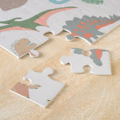 Dinosaurs Kids Hand Drawn Boho Dinosaur Pattern ジグソーパズル (側面)