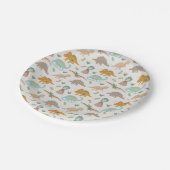 Dinosaurs Kids Hand Drawn Boho Dinosaur Pattern ペーパープレート (アングル)