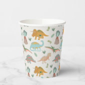 Dinosaurs Kids Hand Drawn Boho Dinosaur Pattern 紙コップ (左)