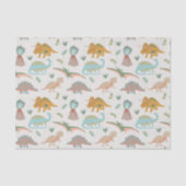 Dinosaurs Kids Hand Drawn Boho Dinosaur Pattern 薄葉紙 (正面)