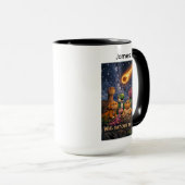 Dinosaurs Looking Up at Incoming Meteor マグカップ (正面右)