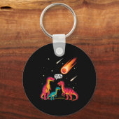 Dinosaurs Meteorite Sarcastic This Is Fine Funny キーホルダー (正面)