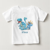 Dinosaurs personalized name ベビーTシャツ (正面)