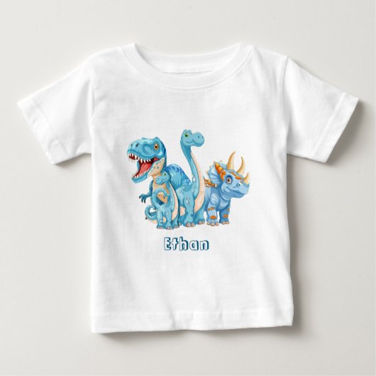Dinosaurs personalized name ベビーTシャツ (正面)