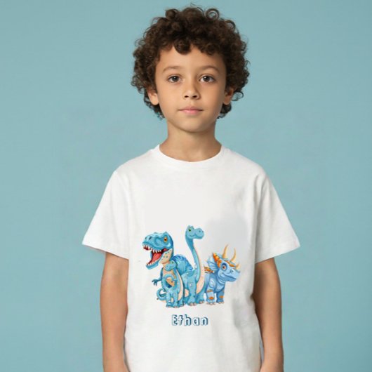 Dinosaurs personalized name ベビーTシャツ