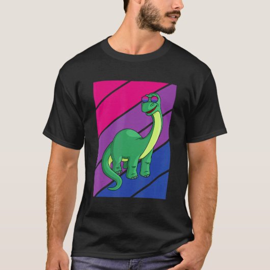 Dinosaurs Pride Bisexual Flag LGBTQ Proud Ally Pri Tシャツ (正面)