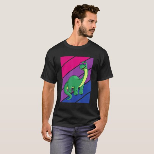 Dinosaurs Pride Bisexual Flag LGBTQ Proud Ally Pri Tシャツ (正面フル)