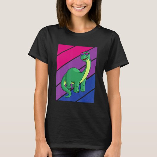 Dinosaurs Pride Bisexual Flag LGBTQ Proud Ally Pri Tシャツ (正面)