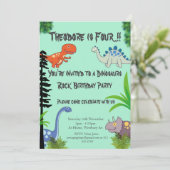 Dinosaurs Rock Birthday Party 招待状 (スタンド正面)