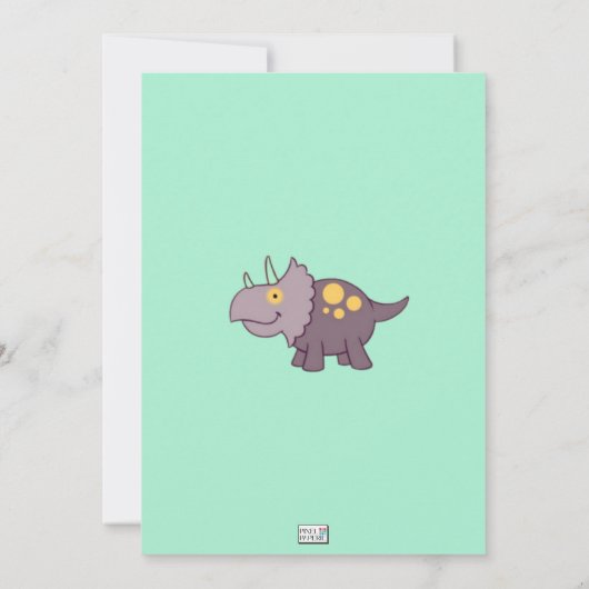 Dinosaurs Rock Birthday Party 招待状 (裏面)