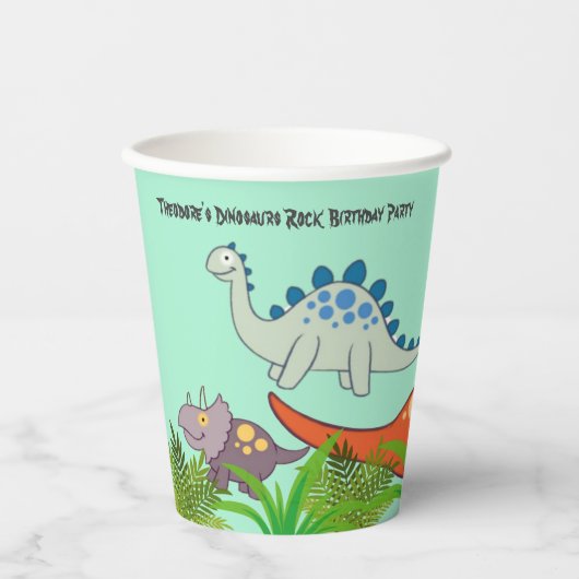 Dinosaurs Rock Birthday Party 紙コップ (正面)