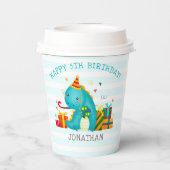 Dinosaurs Stomp Chomp and roar birhtday Boy 紙コップ (裏面)