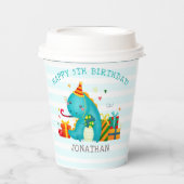 Dinosaurs Stomp Chomp and roar birhtday Boy 紙コップ (正面)