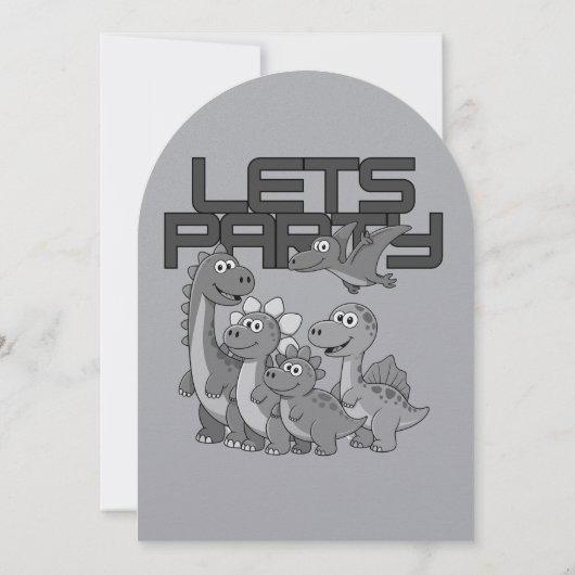 Dinosaurs Themed Boy Birthday Invitation  招待状 (裏面)