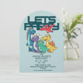 Dinosaurs Themed Boy Birthday Invitation 招待状 (スタンド正面)