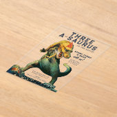 Dinosaurs Tyrannosaurus Rex Vintage Birthday Party アクリル招待状 (レイダウン)