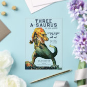 Dinosaurs Tyrannosaurus Rex Vintage Birthday Party アクリル招待状 (インサイチュ (ウェディング))